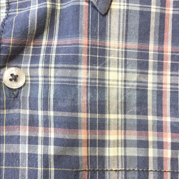 Emanuel Ungaro Men’s Short Sleeve Button Down Shirt Blue Plaid Small - Picture 3 of 9